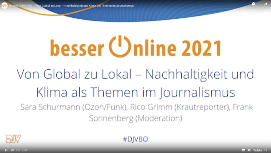 Besser Online 2021 Panel Klimajournalismus