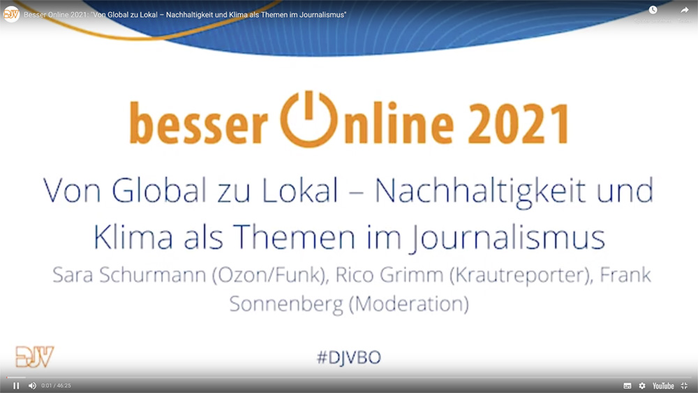 Besser Online 2021: Von Global zu Lokal – Nachhaltigkeit und Klima als Themen im Lokaljournalismus