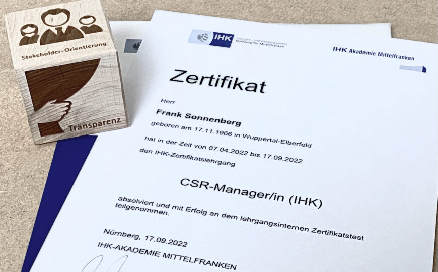 Frank Sonnenberg CSR-Manager Zertifikat (IHK)
