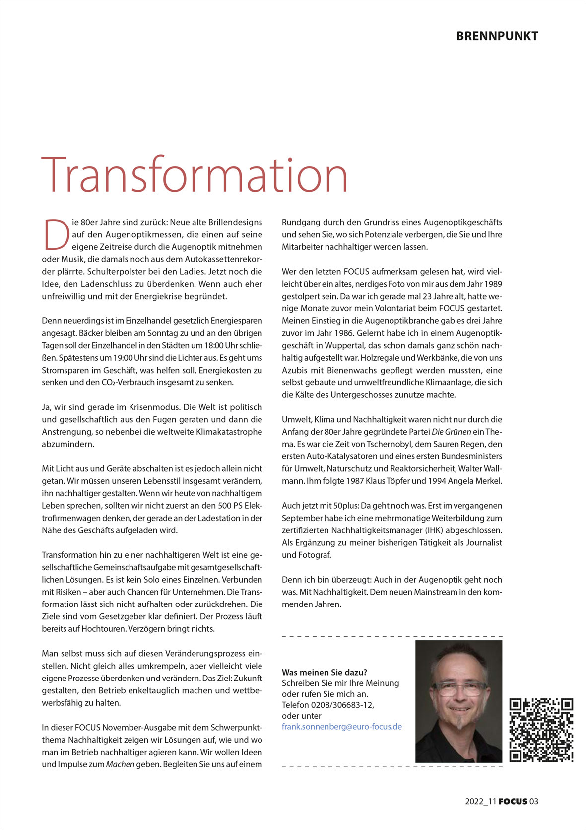 Transformation bedeutet Zukunft